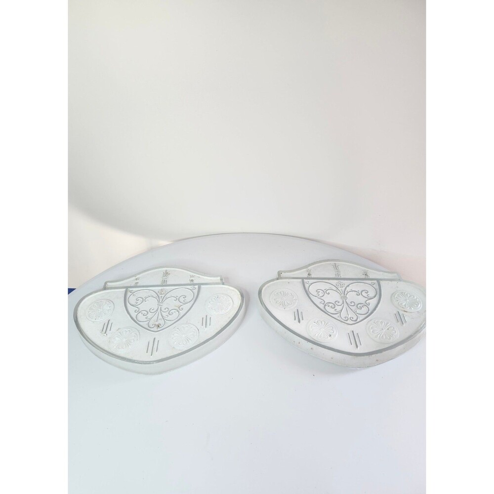 Vintage Art Deco 1930s Glass End Cap Covers Florescent Light Lot Of 2